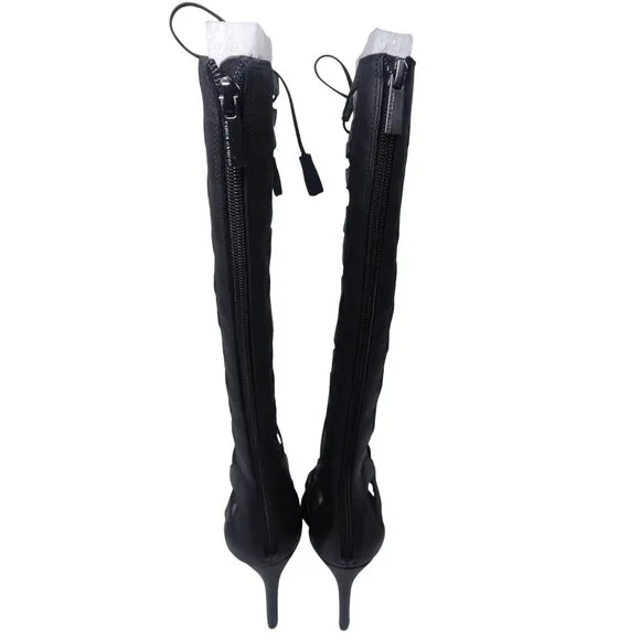 Vince Camuto Leather Sandals 4 Inches Heel VC-Olivian Black Soft Calf Boot 8.5
