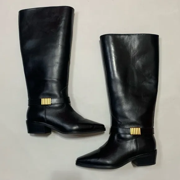 VINCE CAMUTO Melise Wide Calf Tall Black Boots - Size 7.5W