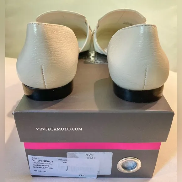 Vince Camuto New In Box Size 7.5 Wenerly Flats in Warm White Moon Leather