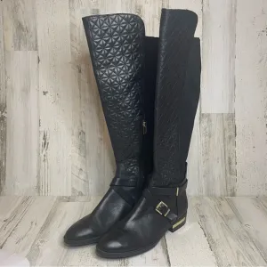 Vince Camuto Patira Wide-Calf Quilted Over-The-Knee Riding Boots -Black size 8.5