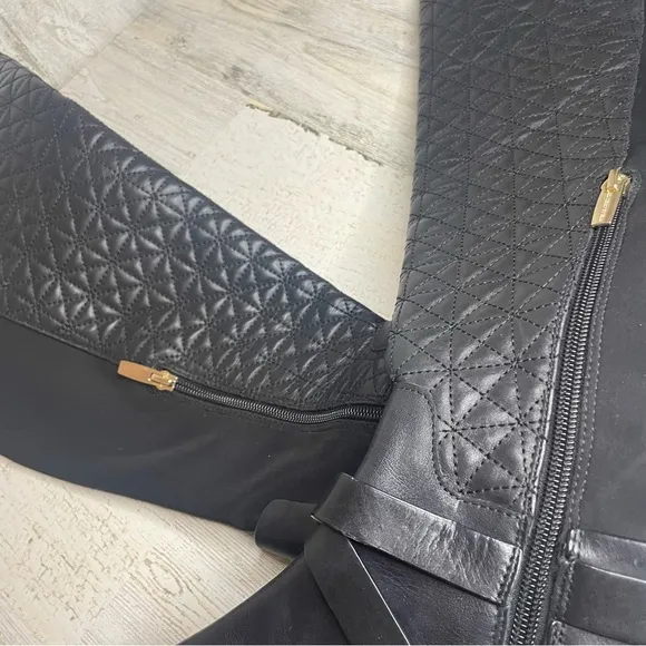 Vince Camuto Patira Wide-Calf Quilted Over-The-Knee Riding Boots -Black size 8.5