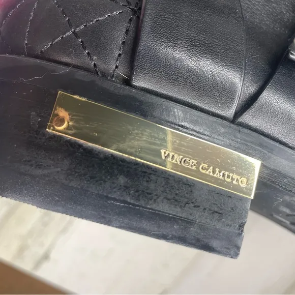 Vince Camuto Patira Wide-Calf Quilted Over-The-Knee Riding Boots -Black size 8.5