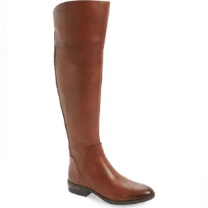 Vince Camuto Pedra Over The Knee OTK Leather Brown Riding Boot 7.5 Wide Calf
