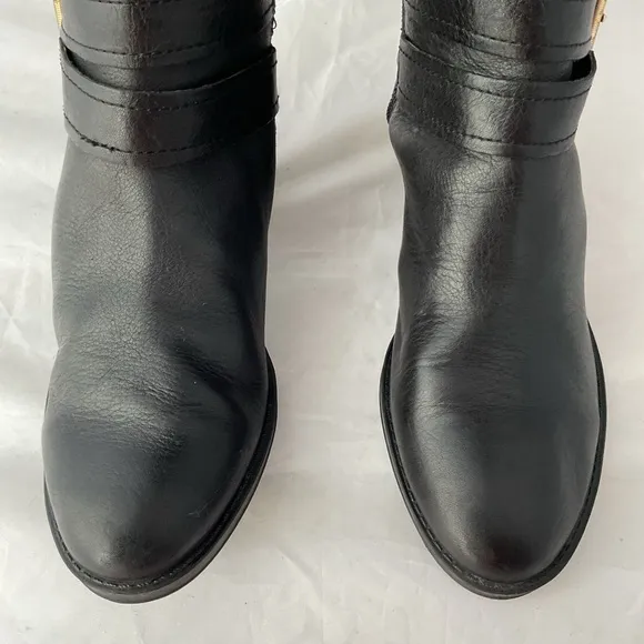 Vince Camuto Prestinta Black Leather Wide Calf Knee Riding Boots Womens Size 6M