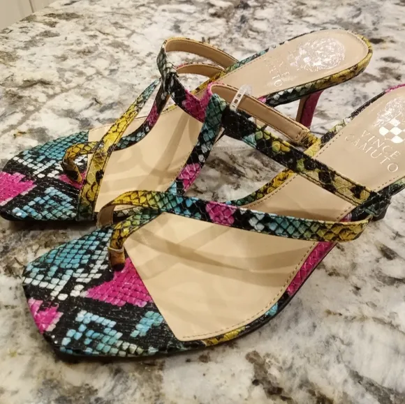 Vince Camuto Soraja Multicolor Snakeskin Sandals