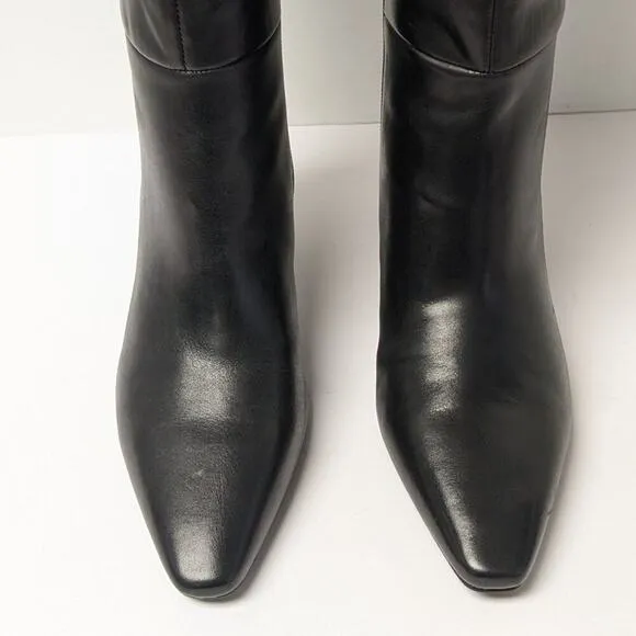 Vince Camuto Sutton Knee High Boots, Black Leather, Women's 8 Wide (XW-Calf)