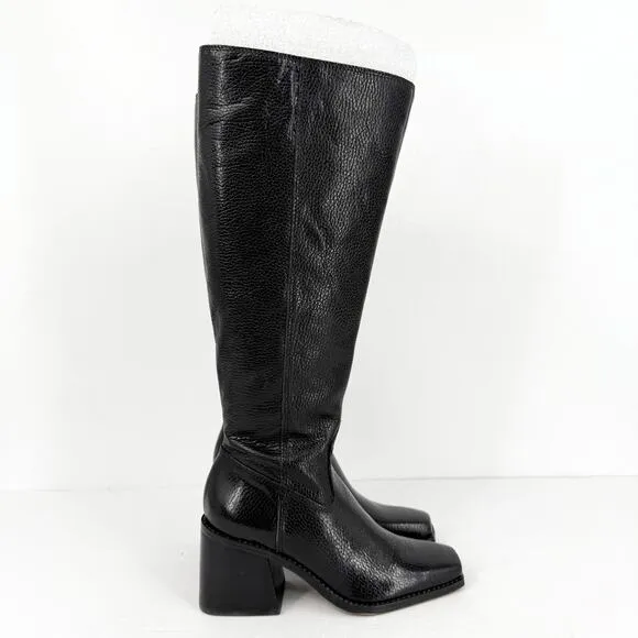 Vince Camuto Women Sangeti Heeled Boots US 5M Wide Calf Black Leather NWOB