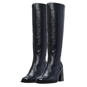 Vince Camuto Women Sangeti Heeled Boots US 5M Wide Calf Black Leather NWOB