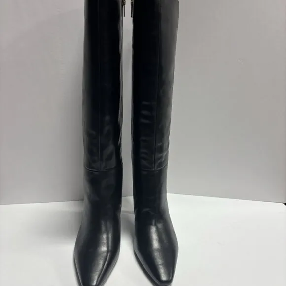 Vince Camuto Women’s Sutton, Black Leather Tall Boots, Size 10W, Extra Wide Calf