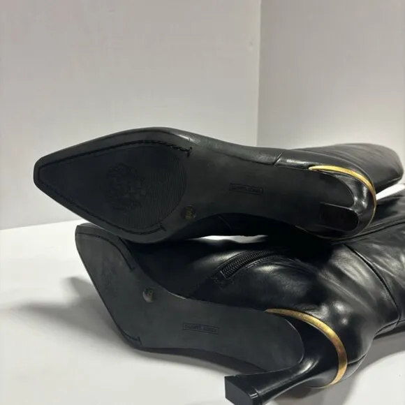 Vince Camuto Women’s Sutton, Black Leather Tall Boots, Size 10W, Extra Wide Calf