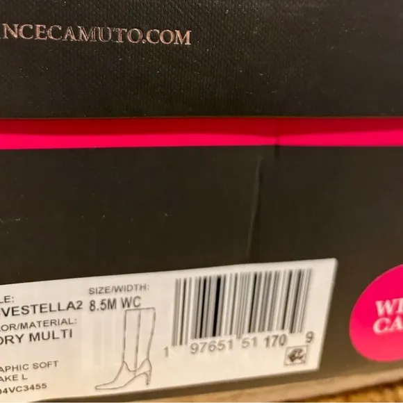 Vince Camuto Women’s Vestella, Ivory Knee High Boots, Size 8.5M, Wide Calf