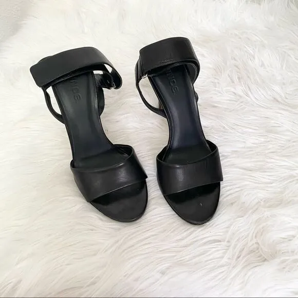 Vince Genna Velcro strap heels sandals black 6.5