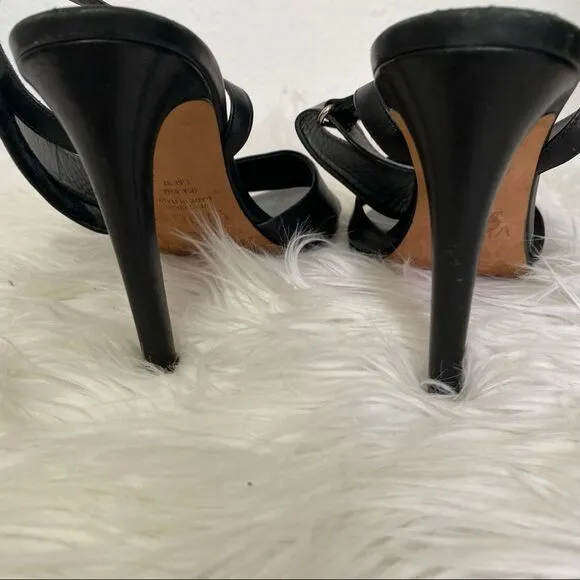 Vince Genna Velcro strap heels sandals black 6.5