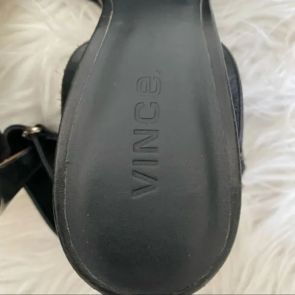 Vince Genna Velcro strap heels sandals black 6.5