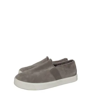 Vince gray real fur loafers slip on sneakers suede solid flats sz10