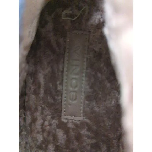 Vince gray real fur loafers slip on sneakers suede solid flats sz10
