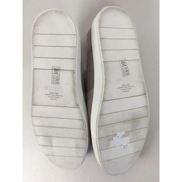 Vince gray real fur loafers slip on sneakers suede solid flats sz10