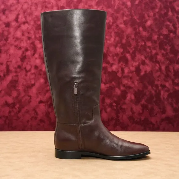 Vince Margaret Women Wide Calf Ganache Leather Riding Boots 8US EUR38.5