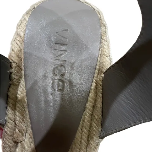 VINCE Sophie Snake Embossed Leather Espadrille Wedge Sandals