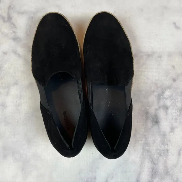 Vince Wilden Black Suede Flatform Espadrilles