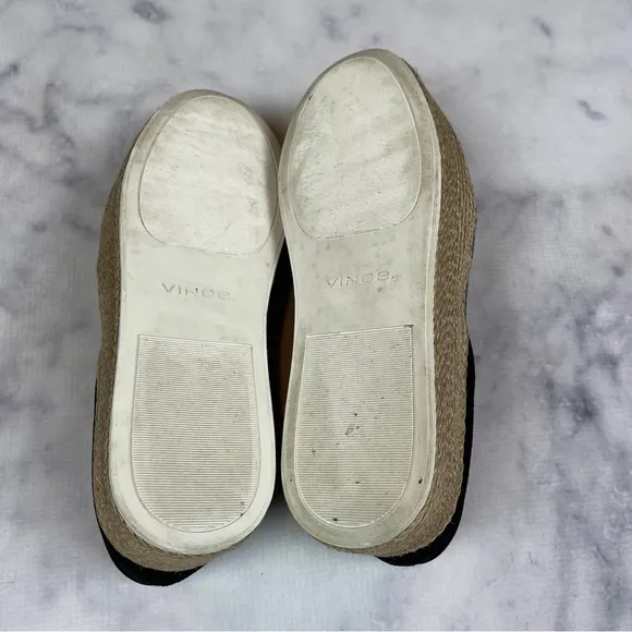 Vince Wilden Black Suede Flatform Espadrilles