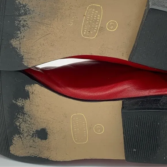 Vintage 80s Red Boots Leather Mid-Calf Low-Heel Size 8