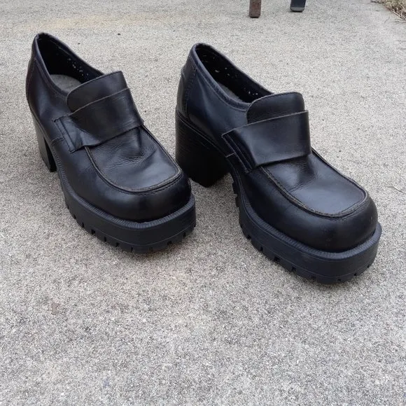 Vintage 90s Lug Sole Chunky Creeper Loafers