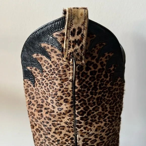 Vintage Cowboy Boots Cowgirl Cheetah Calf Hair