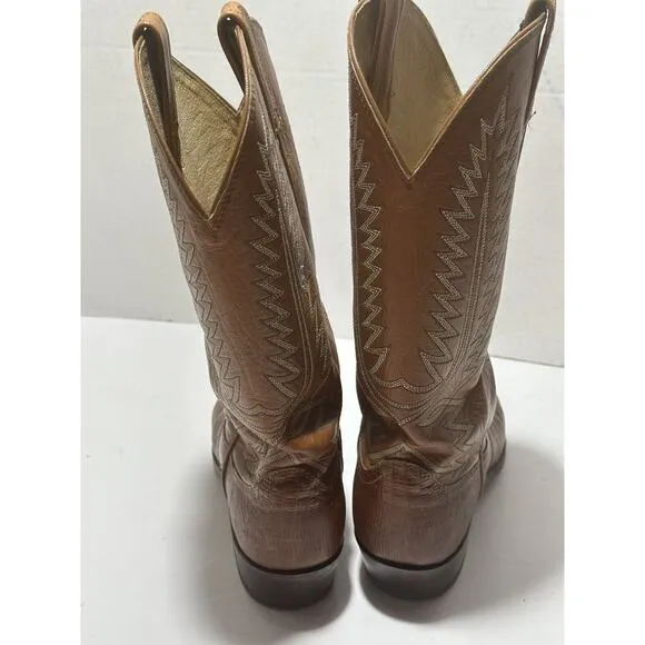 Vintage DAN POST Men's Exotic Skin Lizard Boots 16836 P-Nut Sz 9 D Cowboy Boots