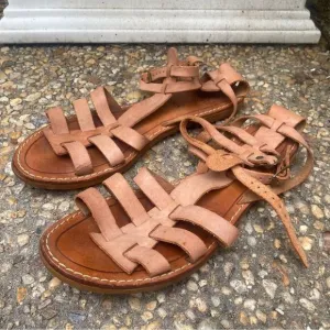 Vintage Flings gladiator ankle strap flats sandals 10 M