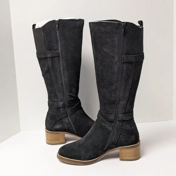 Vintage Foundry Berenice Knee High Boots, Black Suede, Women's 8