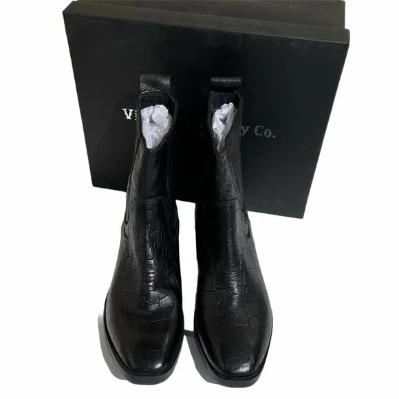 Vintage Foundry Main Croc Embossed Leather Boots
