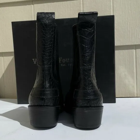 Vintage Foundry Main Croc Embossed Leather Boots