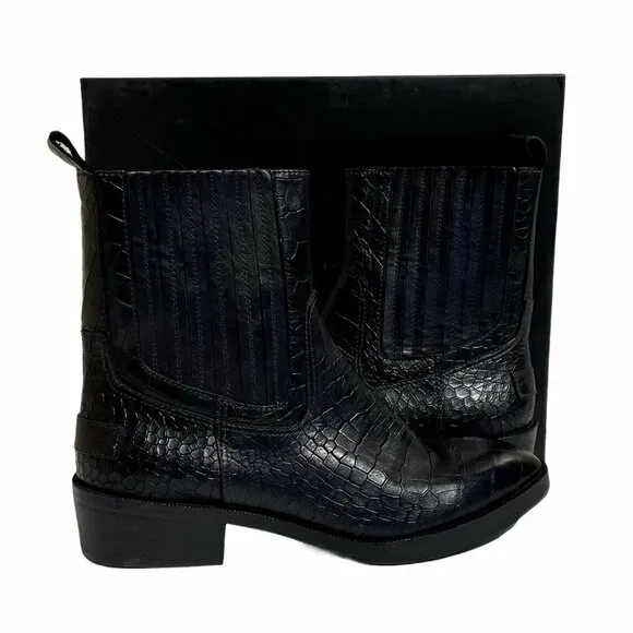 Vintage Foundry Main Croc Embossed Leather Boots