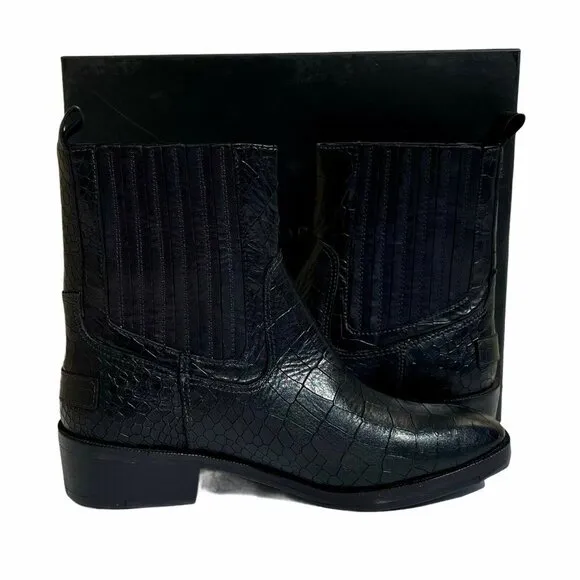 Vintage Foundry Main Croc Embossed Leather Boots