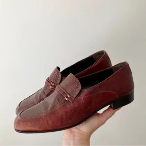 Vintage • Lugran Leather Loafers in Cognac Brown