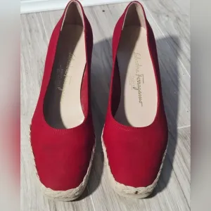 Vintage Salvatore Ferragamo Red Espadrilles - Women's Size 8 1/2 3A