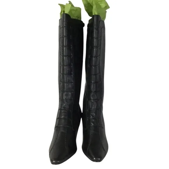 Vintage Victorian style real leather boots wide-calf