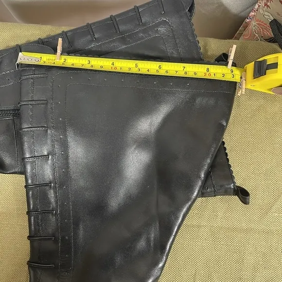 Vintage Victorian style real leather boots wide-calf