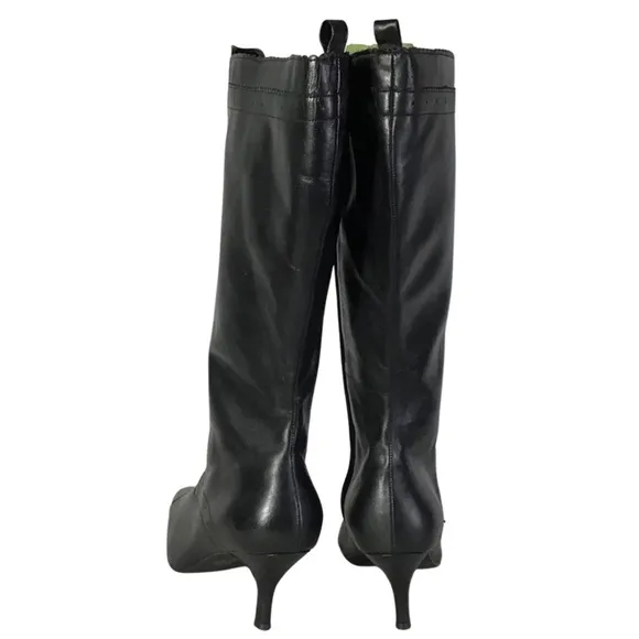 Vintage Victorian style real leather boots wide-calf