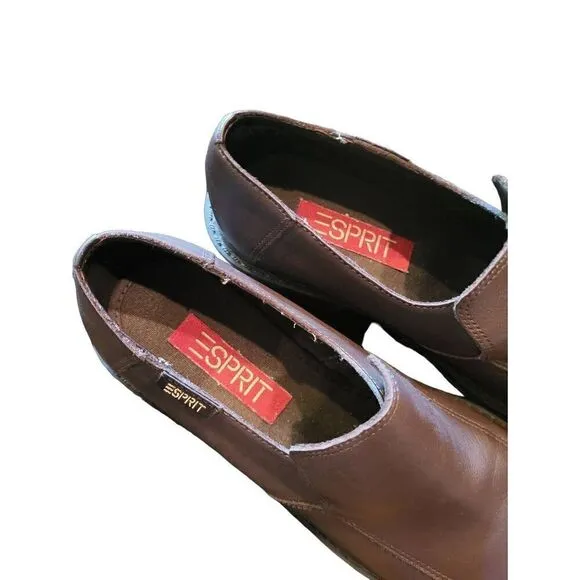 Vintage Y2K Esprit Loafers Chunky Lug Sole Leather Brown Women's 6.5