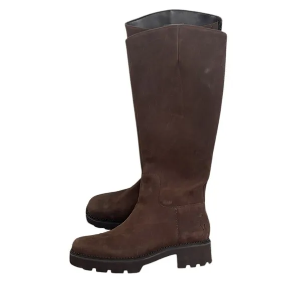 Vionic Brown Boots Woman’s Size 9 Wide Tall Calf  Fall Brook Suede Leather