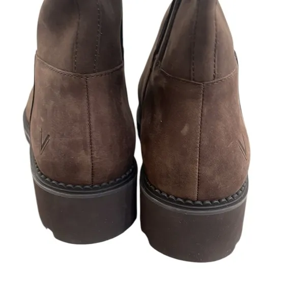 Vionic Brown Boots Woman’s Size 9 Wide Tall Calf  Fall Brook Suede Leather