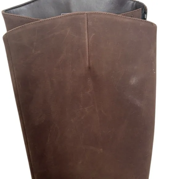 Vionic Brown Boots Woman’s Size 9 Wide Tall Calf  Fall Brook Suede Leather