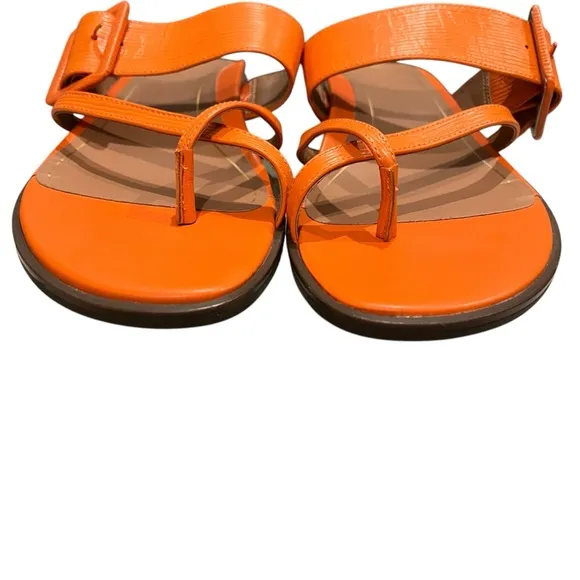 Vionic Citrine Julep Orange Leather Sandals Size 8
