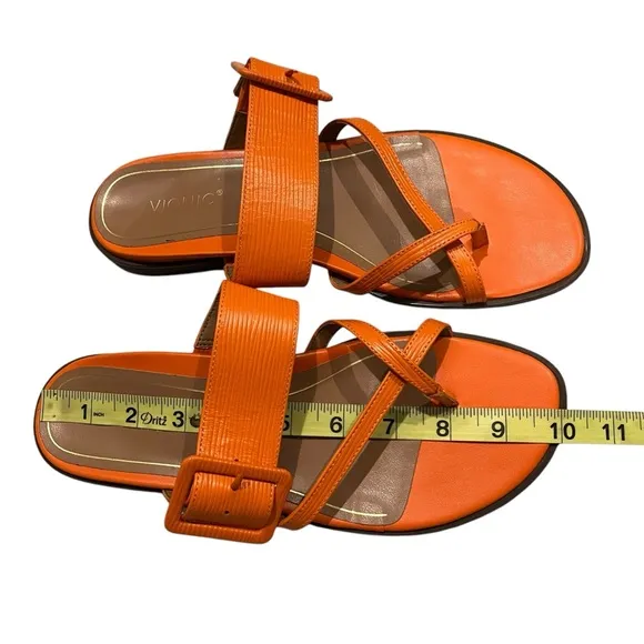 Vionic Citrine Julep Orange Leather Sandals Size 8