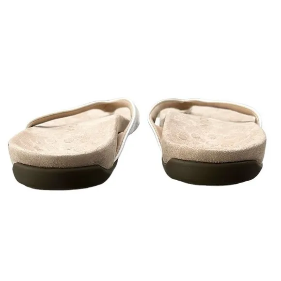 Vionic Cream Sandals with Contoured Footbed Dillon Toe Post Sandals White Croc