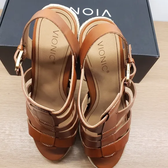 Vionic Jaylah Women's Leather Gladiator Espadrilles