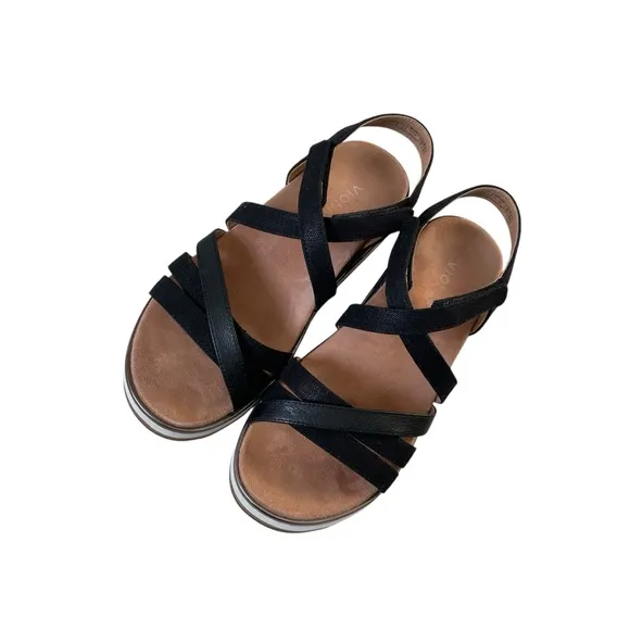 VIONIC Kellyn Strappy Platform Sandals Black White 7.5