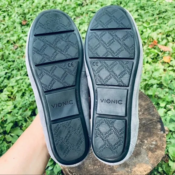 Vionic Kenya gray suede loafers 5